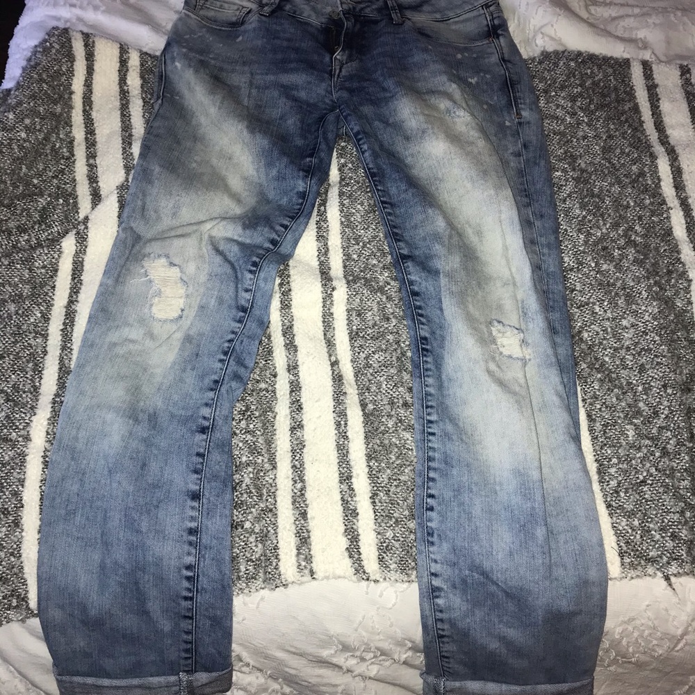 Mavi slim boyfriend light destroy jeans